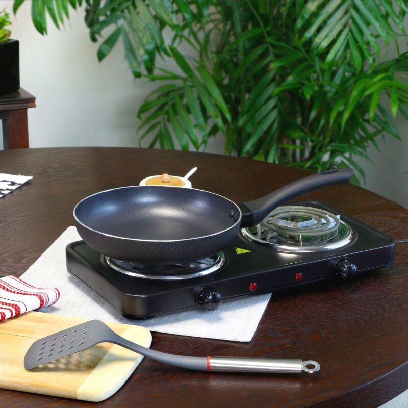 Oster Cocina Ashford 9.5 inch Aluminum Frying Pan in Black - Image 5