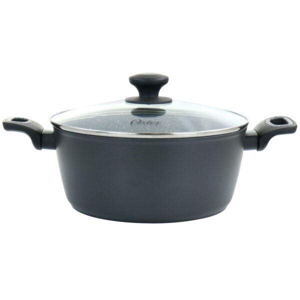 Oster Cocina Bastone 5.3 Quart Nonstick Aluminum Dutch Oven in Speckled Gray