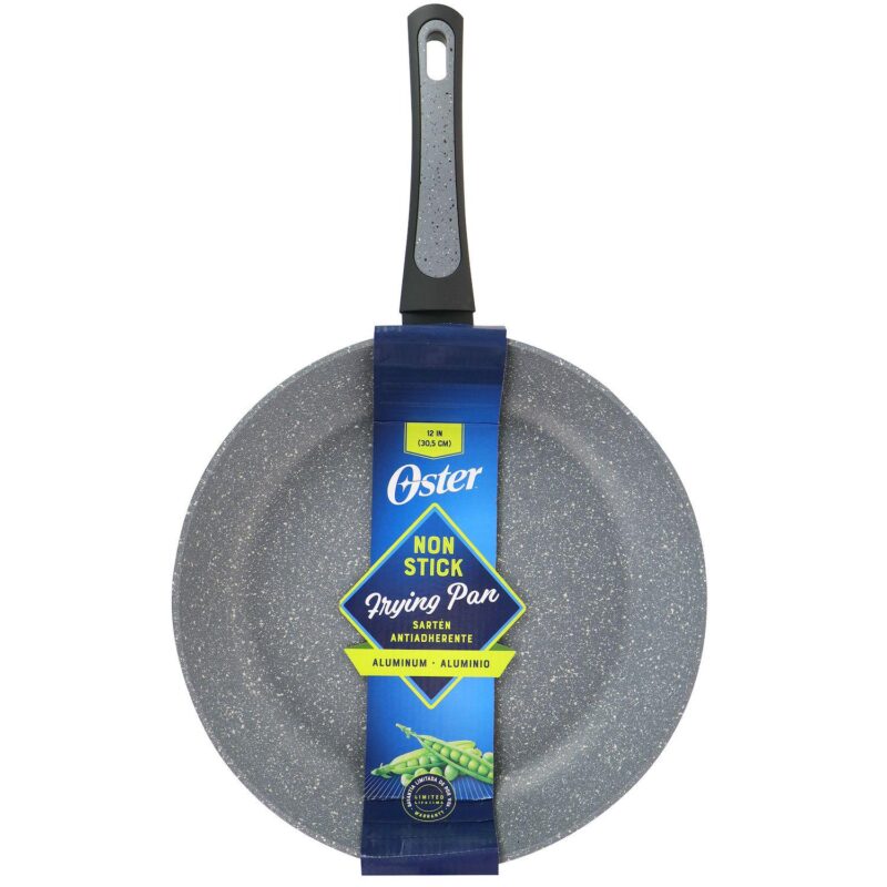 Oster Cocina Bastone 12 Inch Aluminum Nonstick Frying Pan in Speckled Gray - Image 5