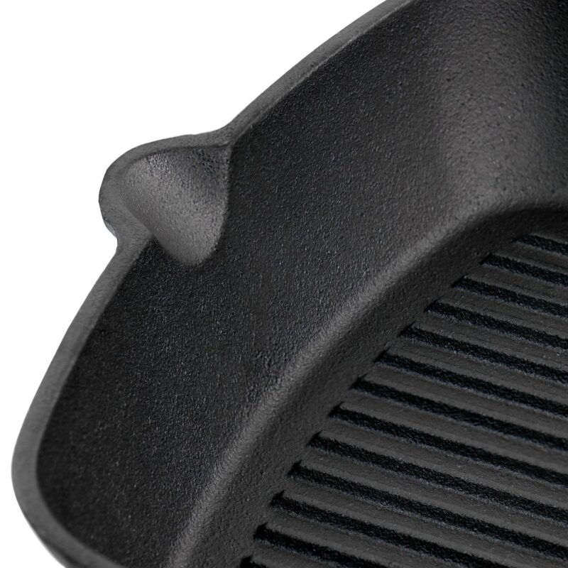 Oster Cocina Castaway 10 Inch Square Cast Iron Grill Pan with Pouring Spouts - Image 5