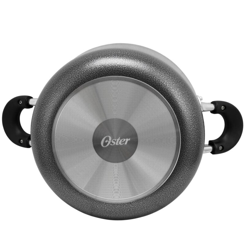Oster Cocina Clairborne 6 Quart Aluminum Hammered Tone Dutch Oven with Lid in Charcoal Grey - Image 2