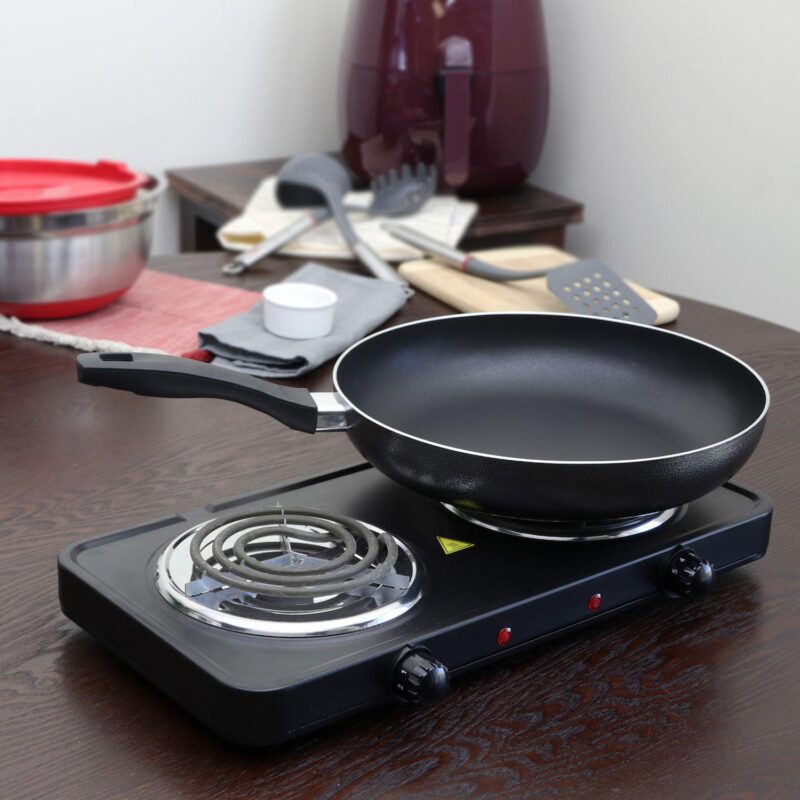 Oster Cocina Clairborne 12 Inch Aluminum Frying Pan in Charcoal Grey - Image 5