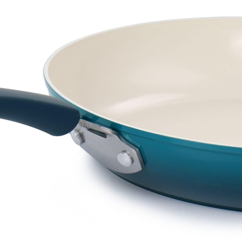 Oster Cocina Corbett 12 Inch Nonstick Aluminum Frying Pan in Blue - Image 3