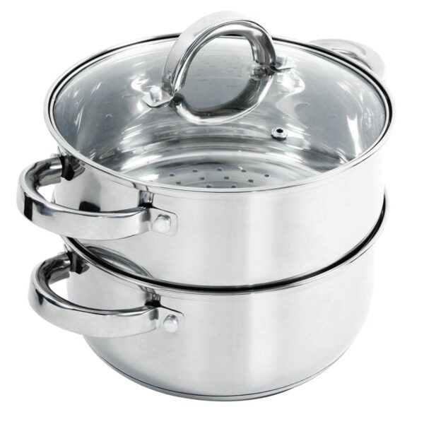 Oster Cocina Hali 3-Piece Stainless Steel Steamer Set With Lid