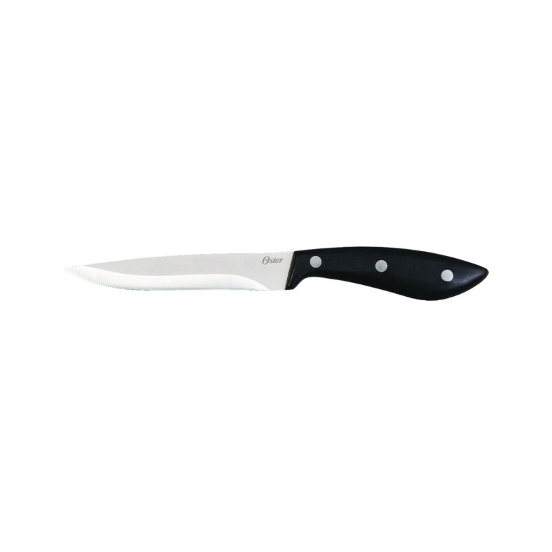 Oster Cocina Huxford 14 Piece Stainless Steel Cutlery Set with Black Handles and Wooden Block - Image 3