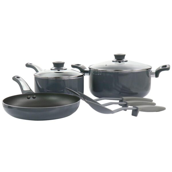 Oster Cocina Legacy 8 Piece Aluminum Nonstick Cookware Set in Gray