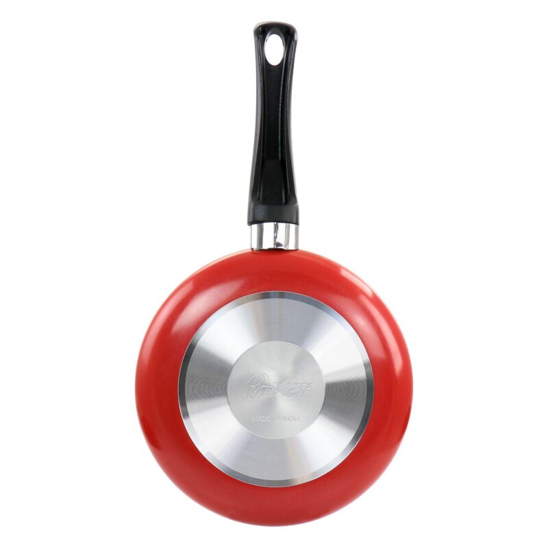 Oster Cocina Luneta 9.5 Inch Aluminum Nonstick Frying Pan in Red - Image 3