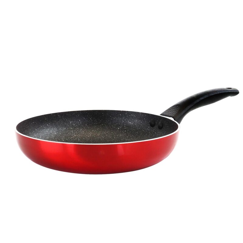 Oster Cocina Merrion 9.5 Inch Aluminum Frying Pan in Red with Bakelite Handle - Image 5