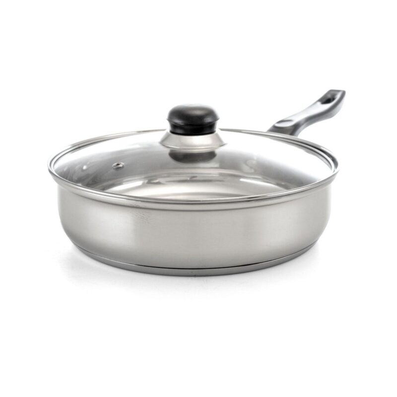 Oster Cocina Rametto 8 Piece Stainless Steel Kitchen Cookware Set with Glass Lids - Image 5
