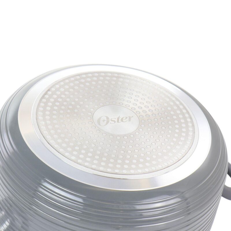 Oster Cocina Ridge Valley 6 Quart Aluminum Nonstick Dutch Oven in Grey - Image 3