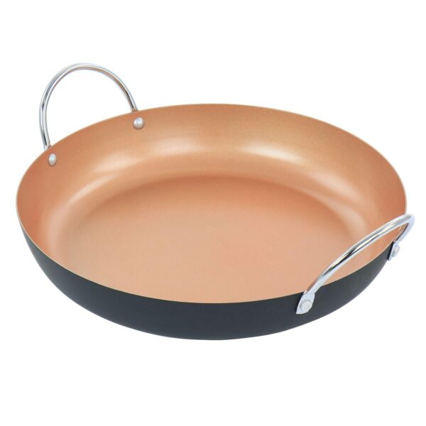 Oster Cocina Stonefire Carbon Steel Nonstick 11 Inch Paella Pan in Copper