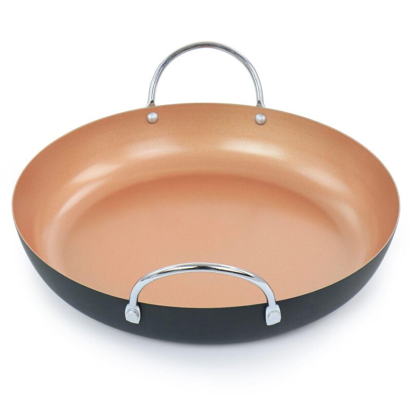 Oster Cocina Stonefire Carbon Steel Nonstick 11 Inch Paella Pan in Copper - Image 3