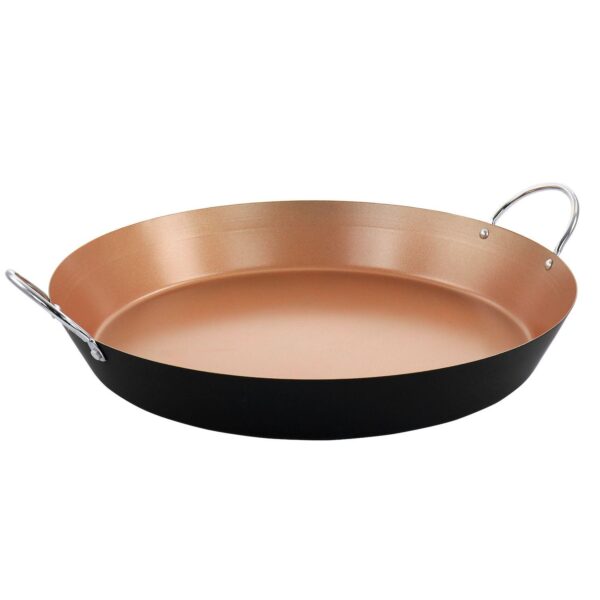 Oster Cocina Stonefire Carbon Steel Nonstick 16 Inch Paella Pan in Copper