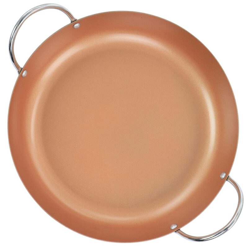 Oster Cocina Stonefire Carbon Steel Nonstick 11 Inch Paella Pan in Copper - Image 4