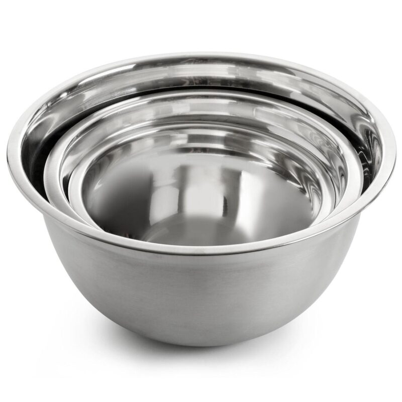 Oster Rosamond 3 Piece Stainless Steel Mixing Bowl Set in Silver - Image 3