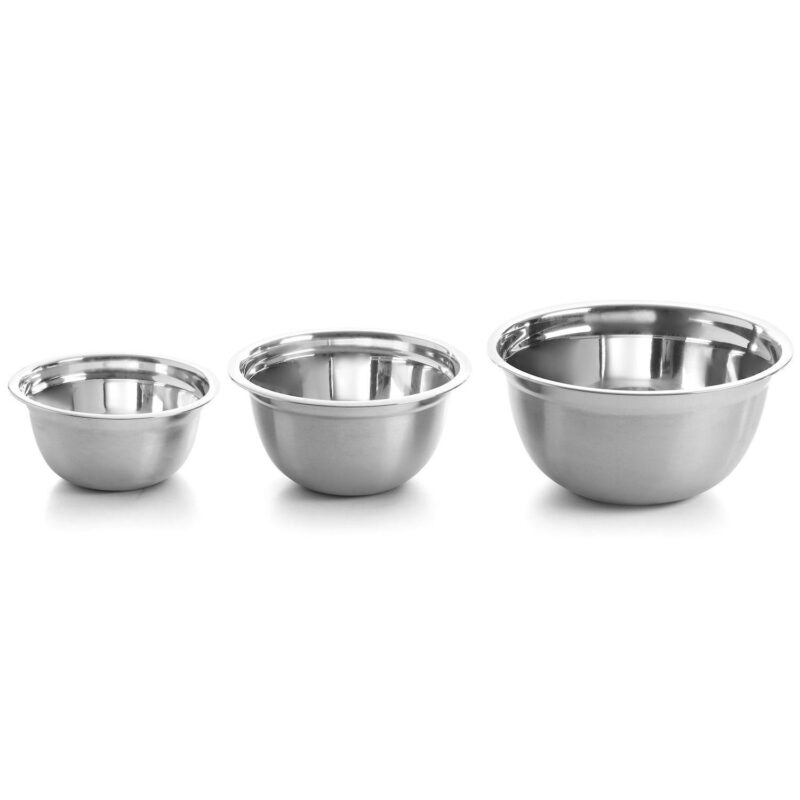 Oster Rosamond 3 Piece Stainless Steel Mixing Bowl Set in Silver - Image 2