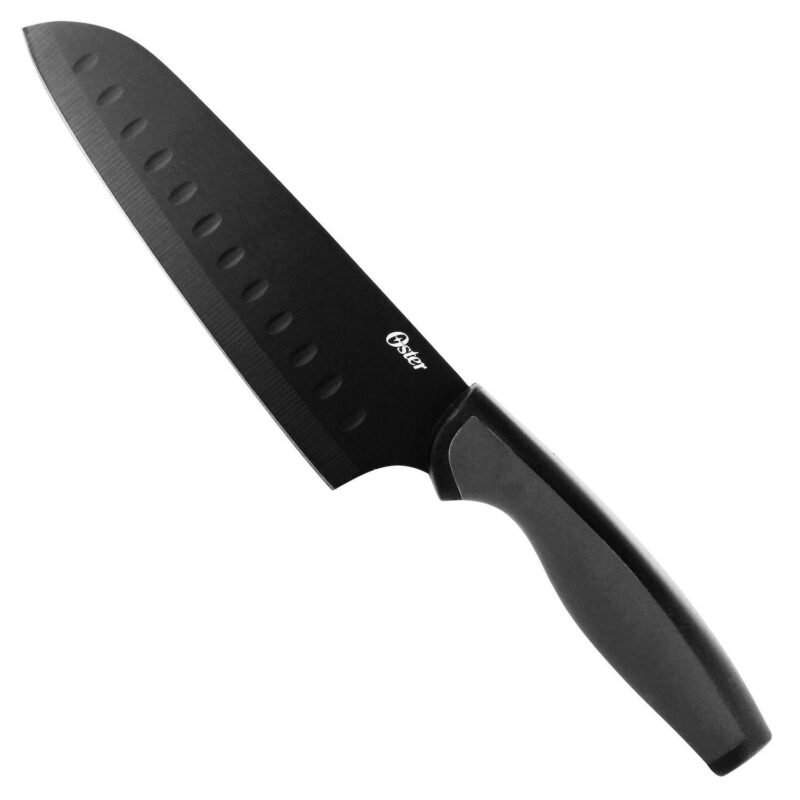 Oster Slice Craft 2 Piece Stainless Steel Santoku Knife Set in Black - Image 2