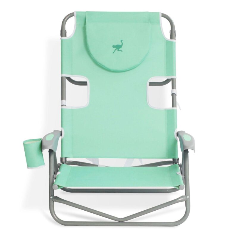 Ostrich On Your Back Folding Reclining Outdoor Camping Lawn Chair, Teal (2 Pack) - Image 4