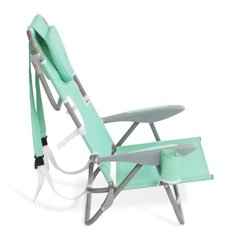 Ostrich On Your Back Folding Reclining Outdoor Camping Lawn Chair, Teal (2 Pack) - Image 3