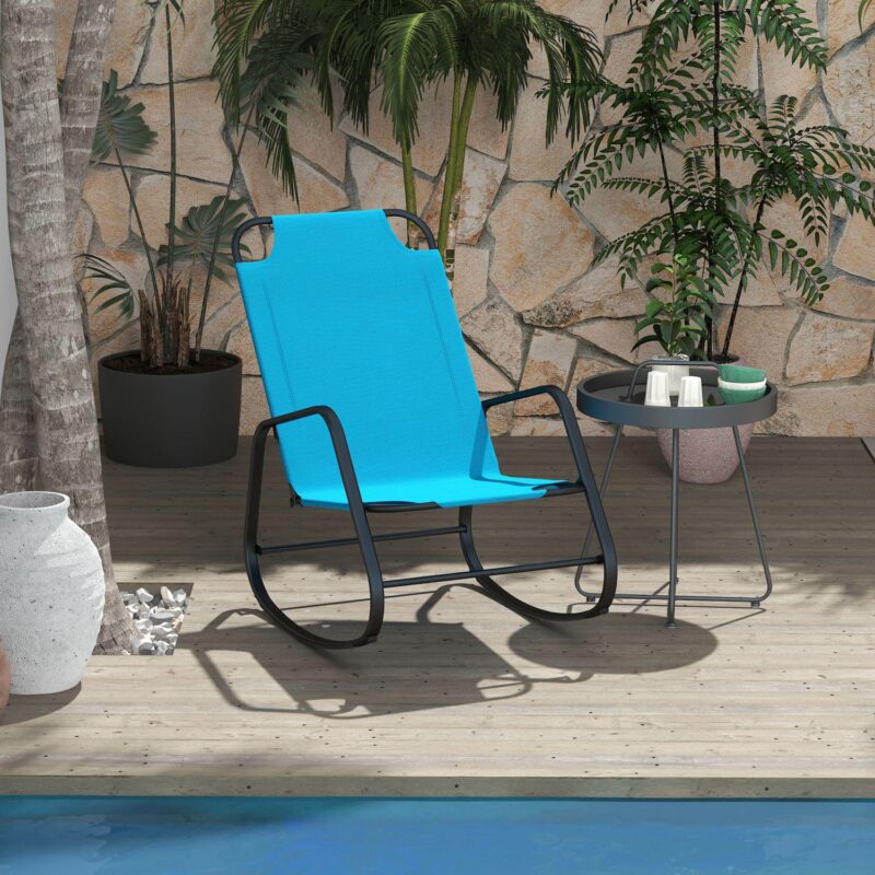 Outsunny Garden Rocking Chair For Patio, Balcony, Porch - Image 3