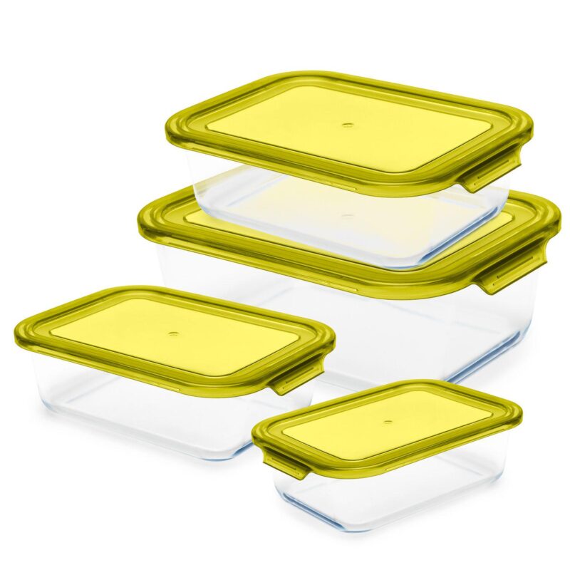 Oven Safe Glass Food Storage Container Set with Plastic Lids - Image 3