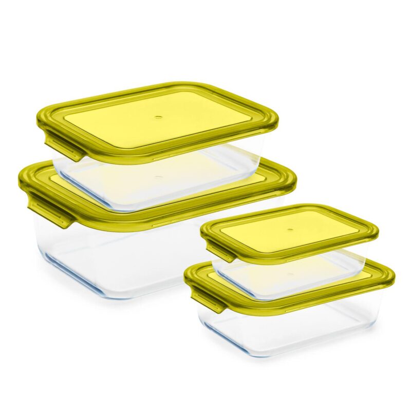 Oven Safe Glass Food Storage Container Set with Plastic Lids - Image 2