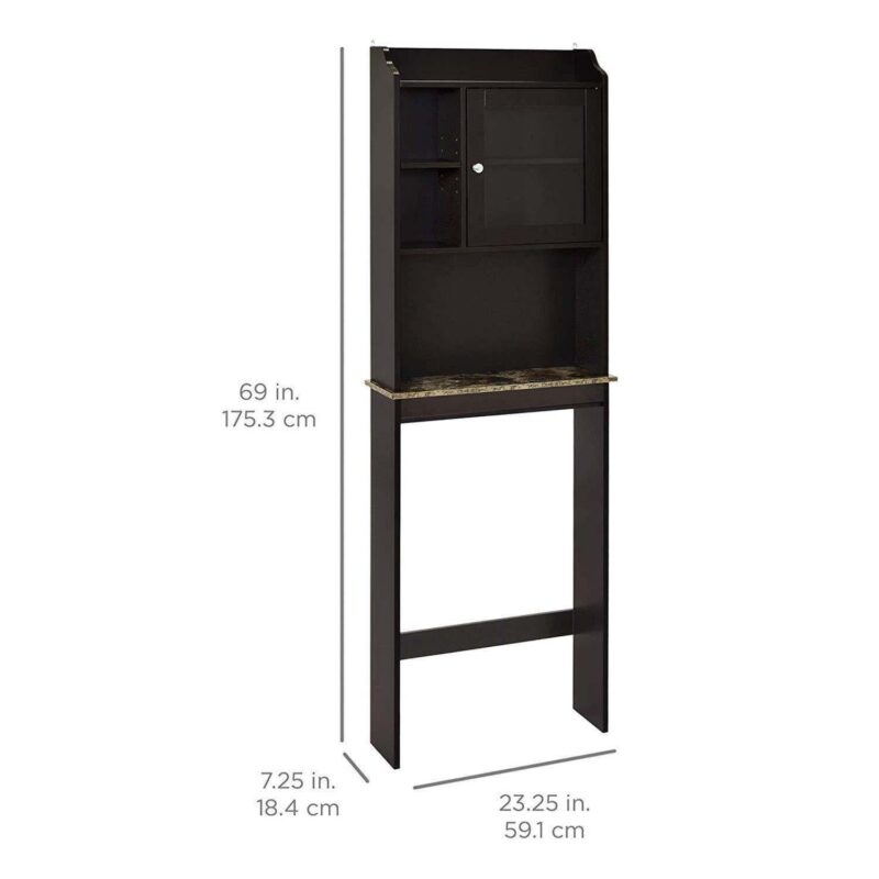 Over The Toilet Space Saver Wood Storage Cabinet For Home Bathroom - Image 4
