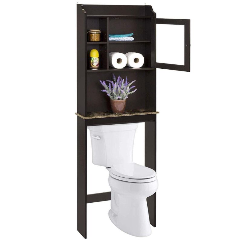 Over The Toilet Space Saver Wood Storage Cabinet For Home Bathroom - Image 3