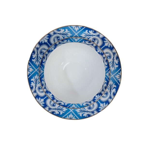 Ozarke's Blue And White With Gold Rim Plates Set