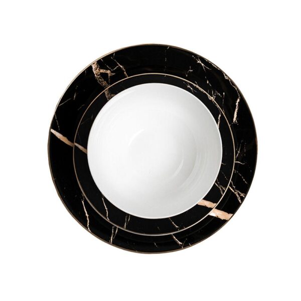 Ozarke's Libra Black Marble Plate Set