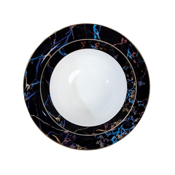 Ozarke's Pathway Black Marble Plates Set