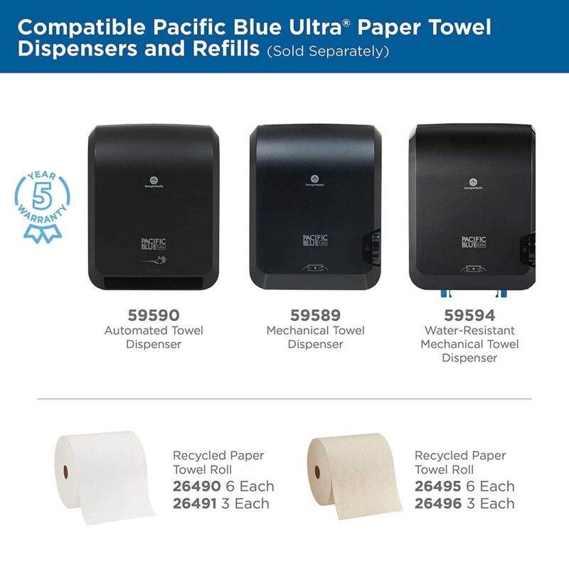 Pacific Blue Ultra Hardwound Paper Towels, 26490, White, 6 Count - Image 3