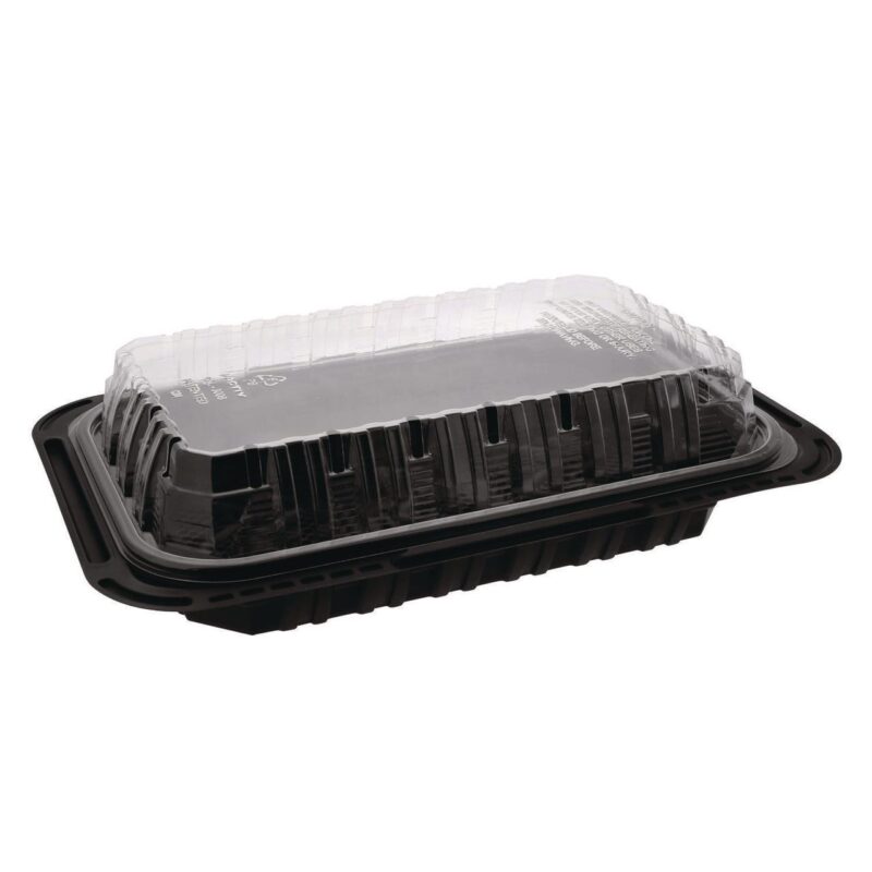 Pactiv ClearView MealMaster Chicken Barn, 13.3 x 8.4 x 4, Black/Clear, 105/Carton - Image 5