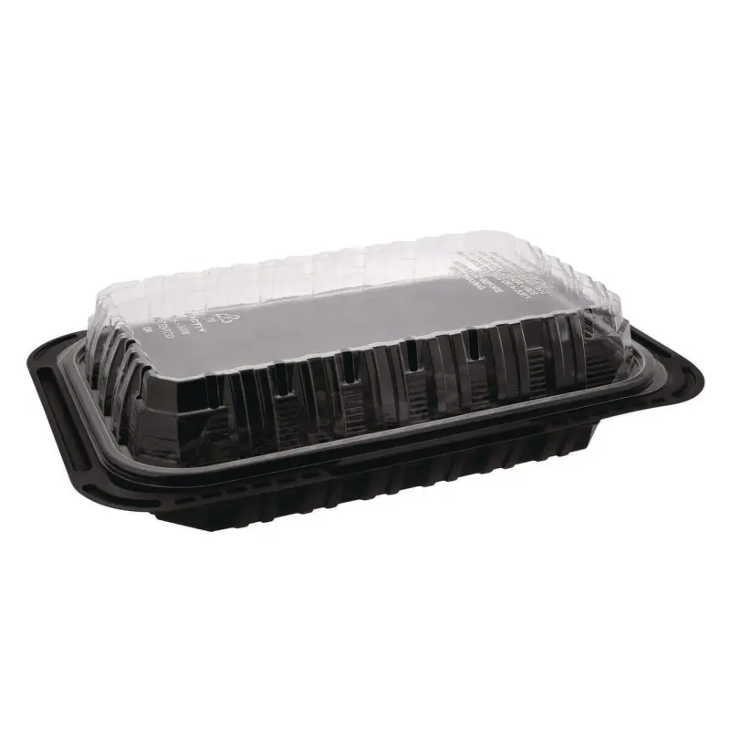 Pactiv ClearView MealMaster Chicken Barn, 13.3 x 8.4 x 4, Black/Clear, 105/Carton - Image 5