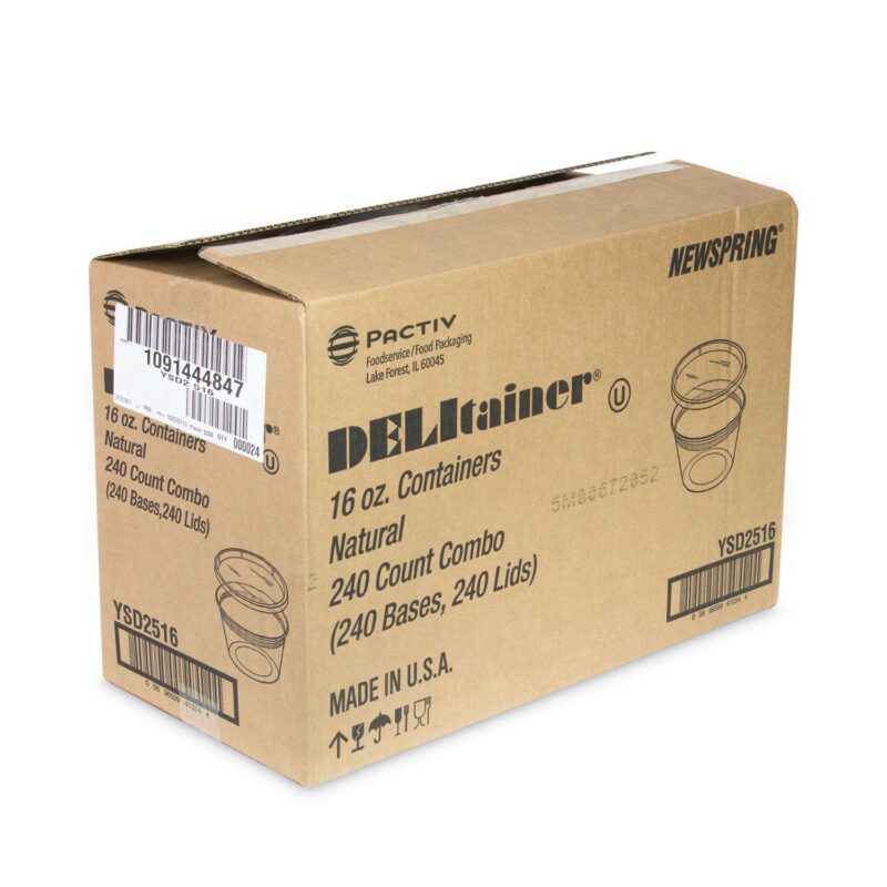 Pactiv Newspring DELItainer Microwavable Container, 16 oz, 2 x 2 x 2, Clear, Plastic, 240/Carton - Image 2