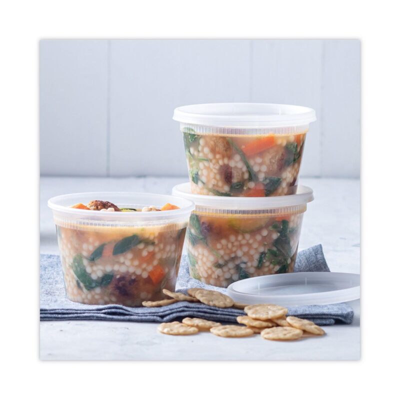Pactiv Newspring DELItainer Microwavable Container, 16 oz, 2 x 2 x 2, Clear, Plastic, 240/Carton - Image 5
