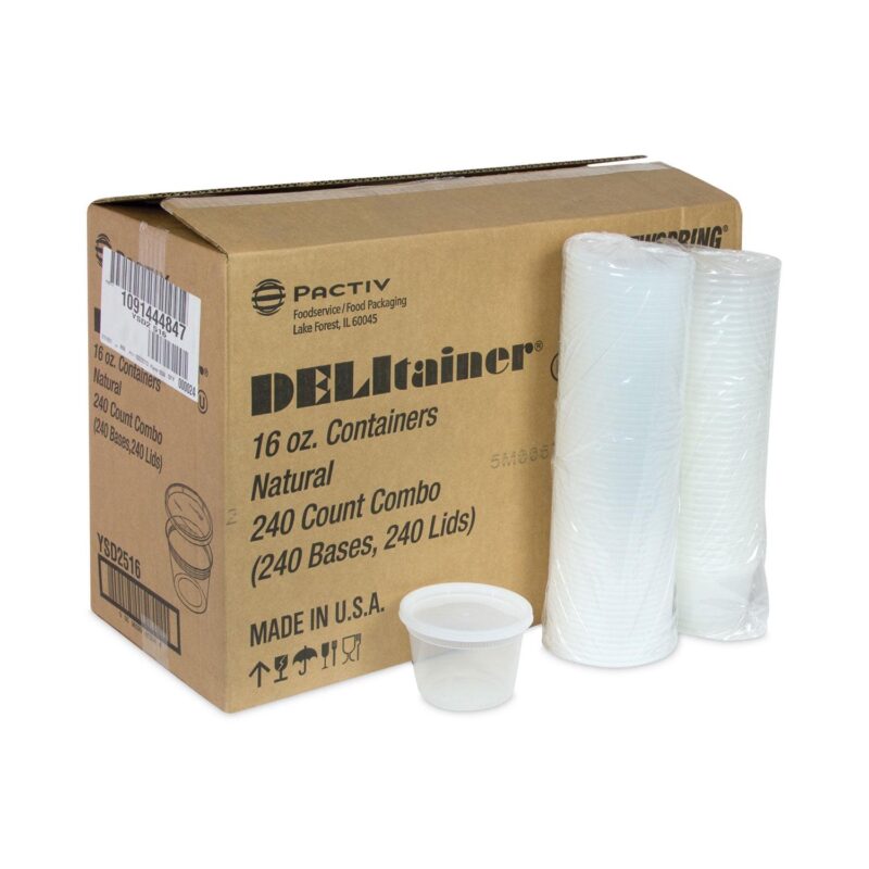 Pactiv Newspring DELItainer Microwavable Container, 16 oz, 2 x 2 x 2, Clear, Plastic, 240/Carton - Image 4