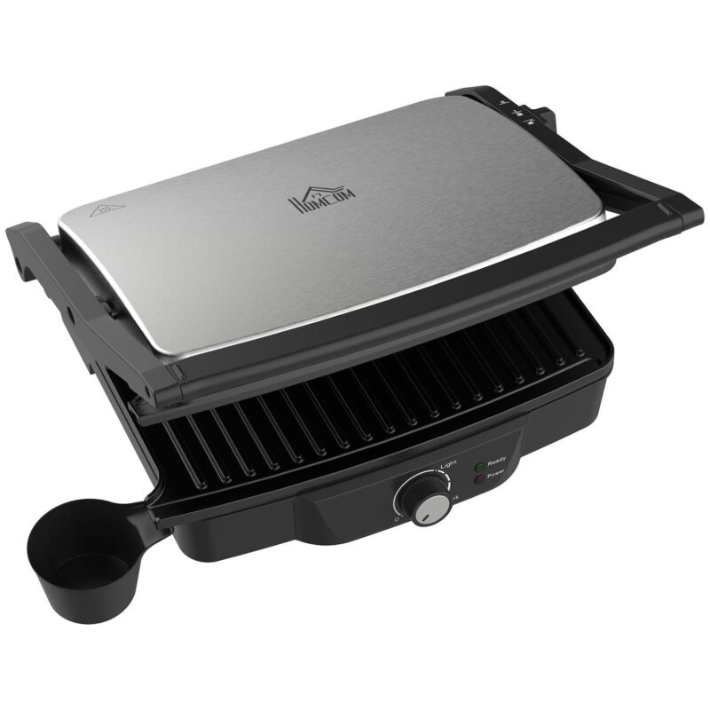 Panini Press Grill With Non-stick Double Plates Drip Tray Opens 180 Degree - Image 2