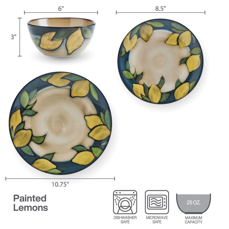 Pfaltzgraff Painted Lemons 12-pc. Dinnerware Set - Image 6