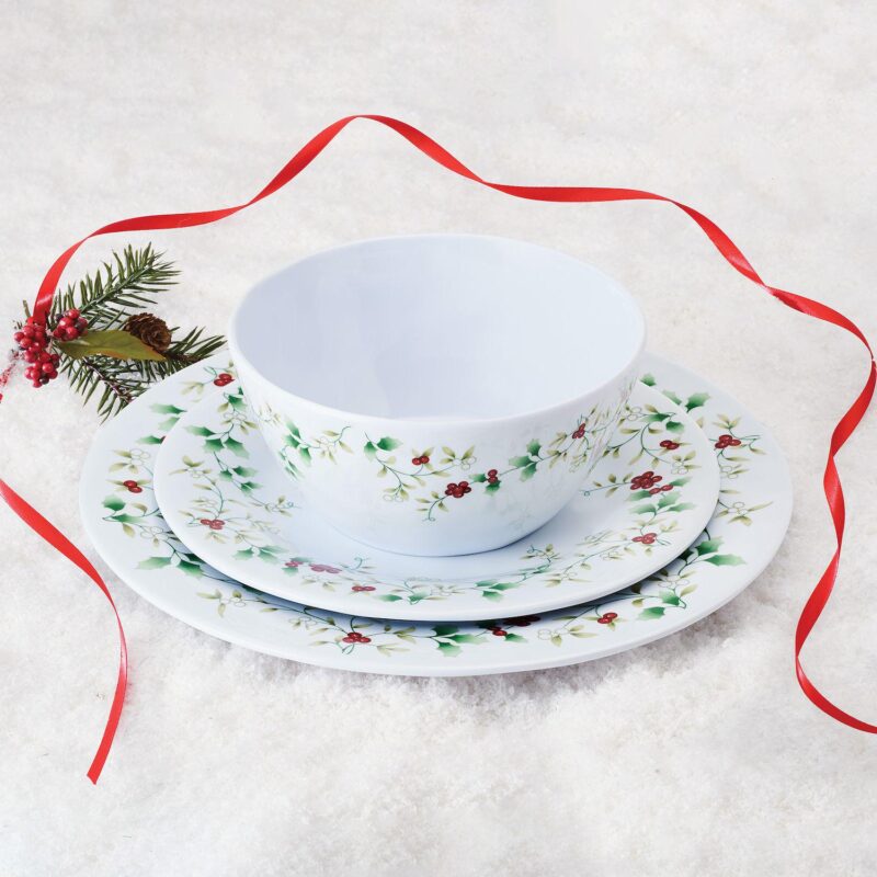 Pfaltzgraff Winterberry 24-Piece Melamine Dinnerware Set, Service for 8 - Image 8