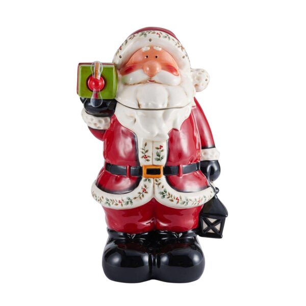 Pfaltzgraff Winterberry Santa LED 20 Inch Cookie Jar