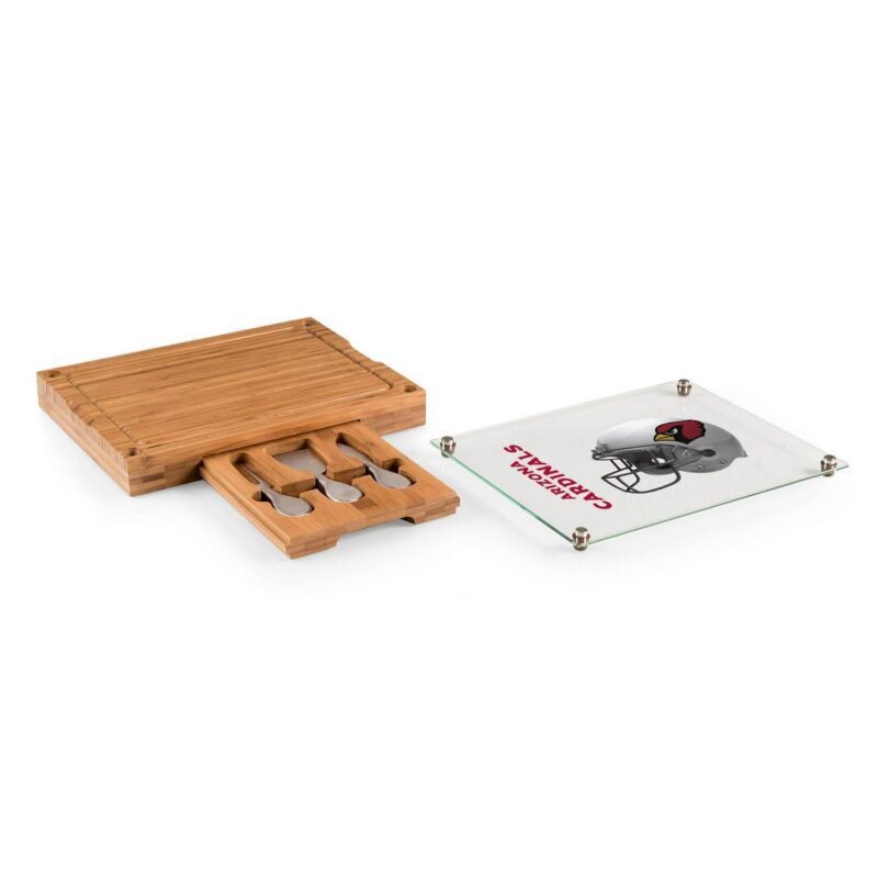 Picnic Time Arizona Cardinals Concerto Bamboo Cutting Board and Cheese Tools Set - Image 2