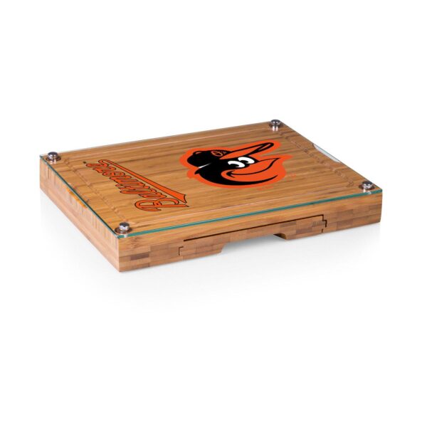 Picnic Time Baltimore Orioles Concerto Glass-Top Cheese Cutting Board and Tools Set