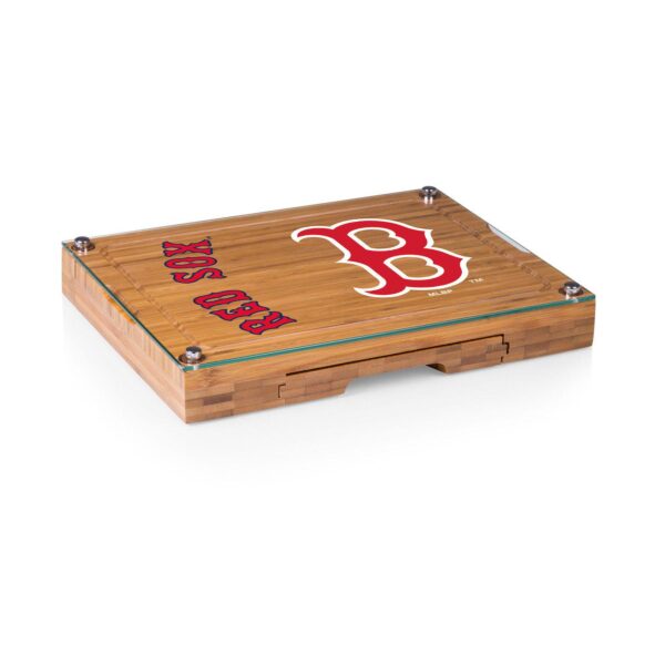 Picnic Time Boston Red Sox Concerto Glass-Top Cheese Cutting Board and Tools Set