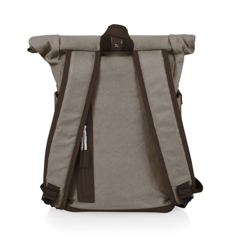 Picnic Time Carmel Roll-Top Picnic Backpack Cooler with Utensil Set and Glass Water Bottles - Image 4