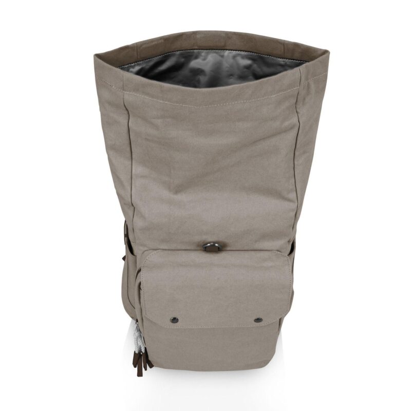Picnic Time Carmel Roll-Top Picnic Backpack Cooler with Utensil Set and Glass Water Bottles - Image 6