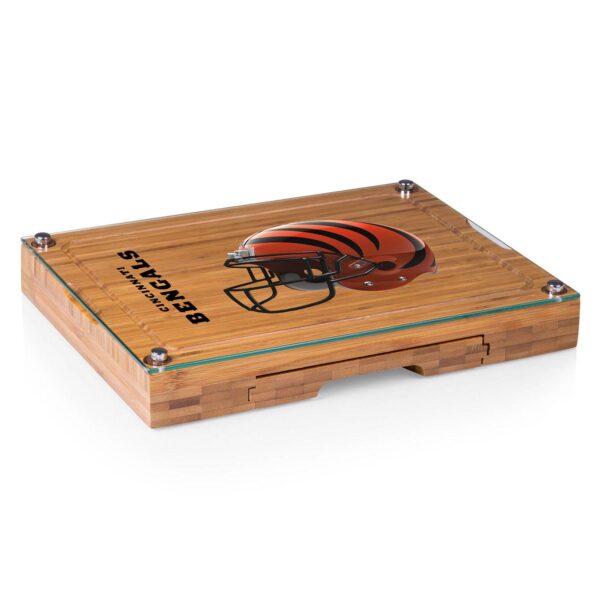 Picnic Time Cincinnati Bengals Concerto Bamboo Cutting Board and Cheese Tools Set