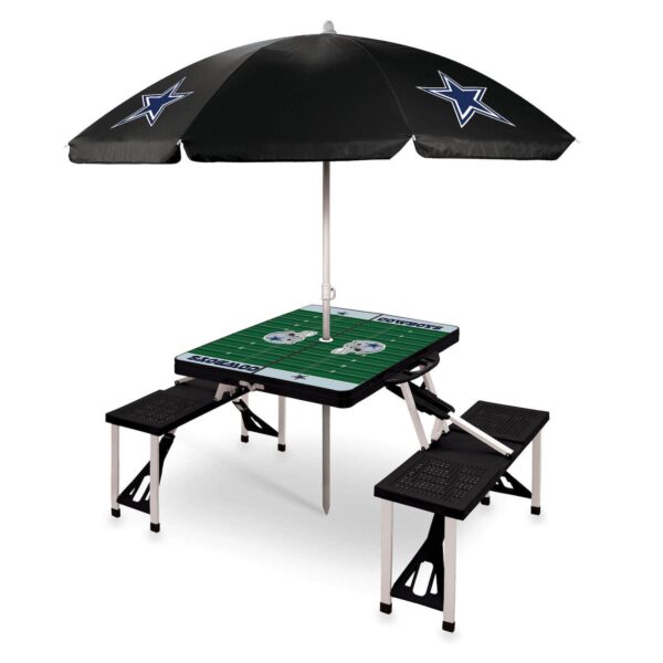 Picnic Time Dallas Cowboys Portable Folding Table with Umbrella