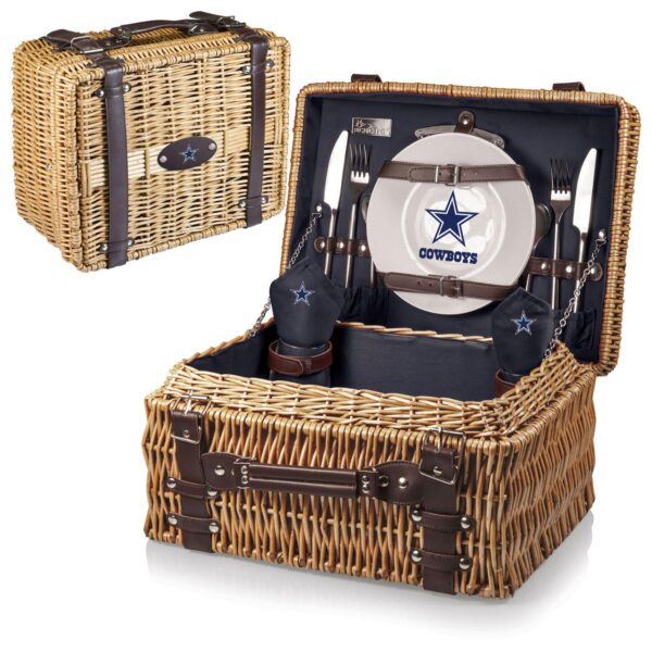 Picnic Time Dallas Cowboys Champion Willow Picnic Basket with Service for 2