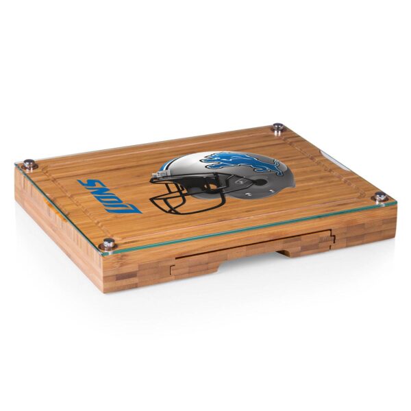 Picnic Time Detroit Lions Concerto Bamboo Cutting Board and Cheese Tools Set